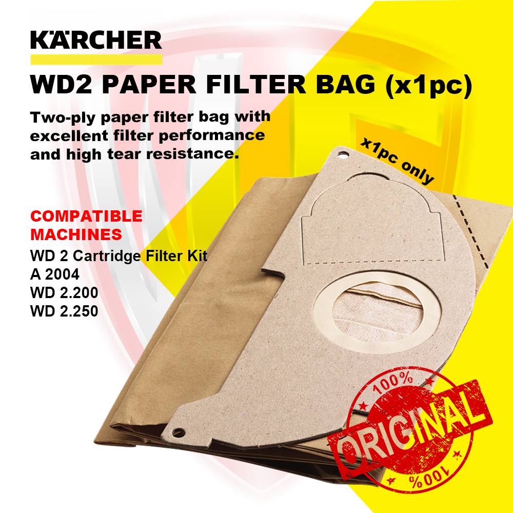 KARCHER WD2 PAPER FILTER BAG WD2 (1 PC PAPER BAG ONLY)